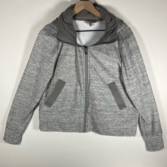 Athleta Tops - Athleta gray‎ jacket LARGE zip up